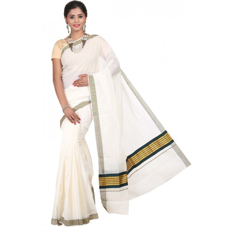  kasavu cotton sarees(Beige)