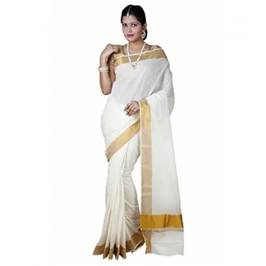 kasavu cotton sarees(Beige)