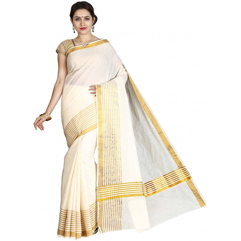 kasavu cotton sarees(Gold)