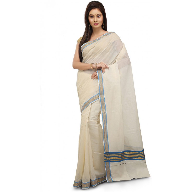 kasavu cotton sarees(Beige,Gold,Blue)