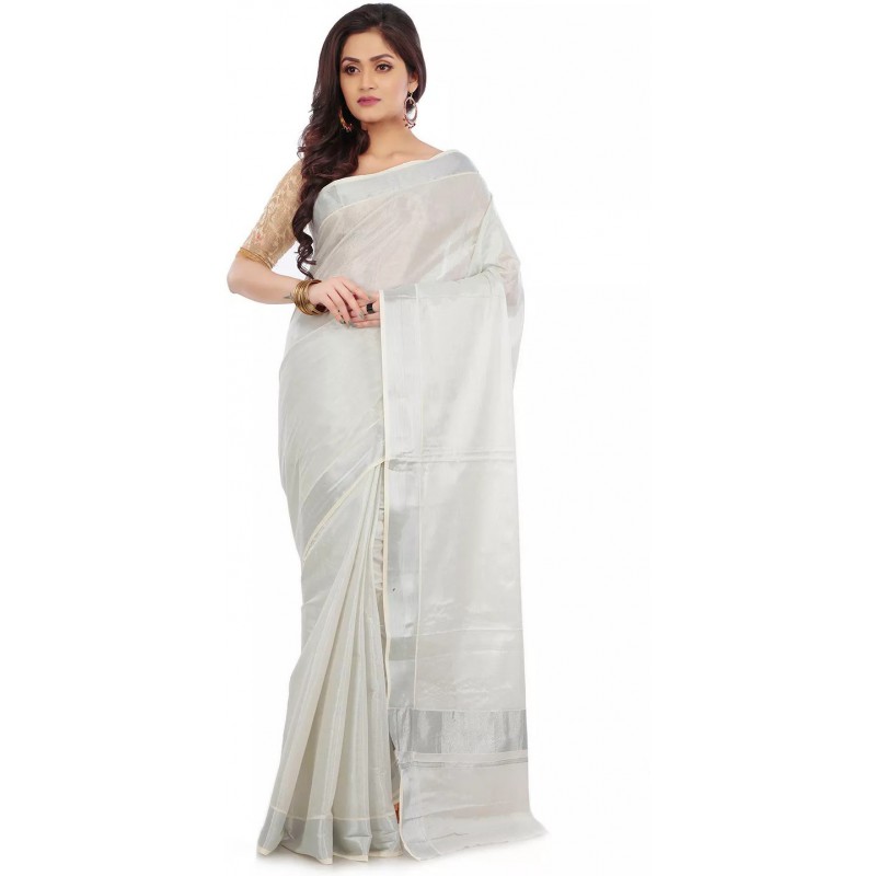 kasavu tissue sarees(Beige,Silver)