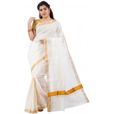  kasavu cotton sarees(Beige,Gold)